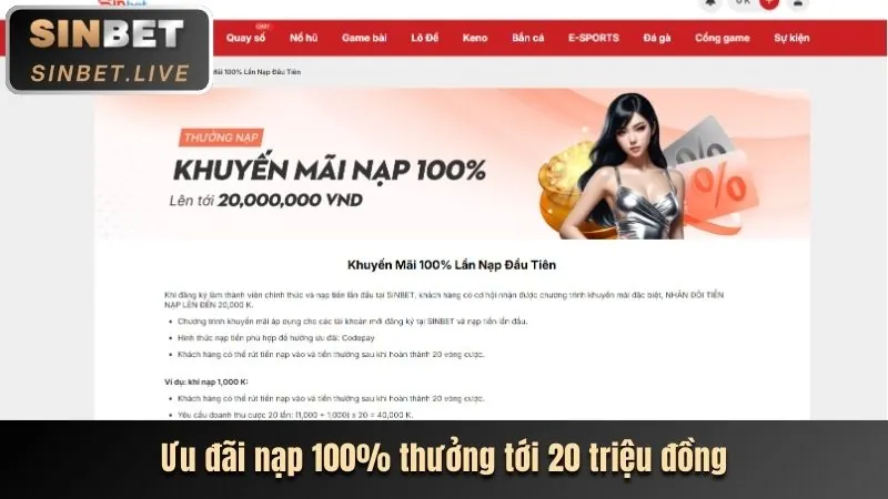Thưởng chào mừng thành viên mới 100% tại KV99 chính thức